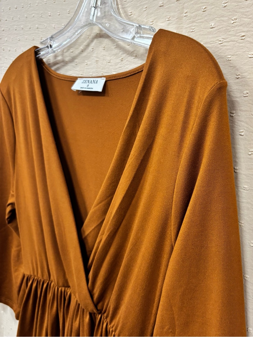 NaNa Copper Wrap V-Neck Midi Dress 🍁🍂 - Picture 2 of 4